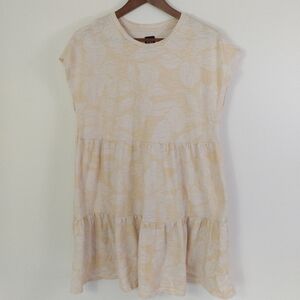 Gap Tiered Dress Pale Yellow Size Large